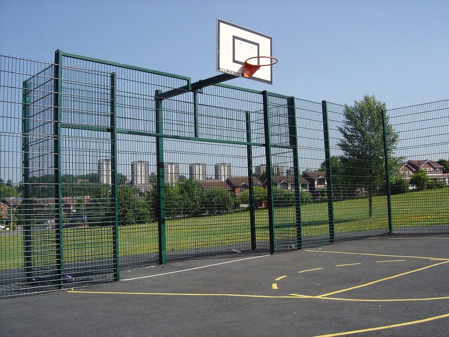 Basketball court fence