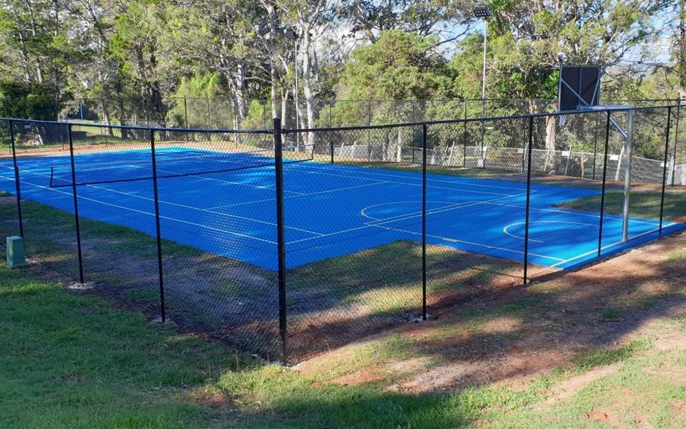 Basketball court fence