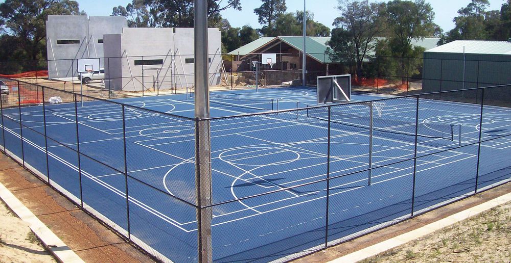 Basketball court fence