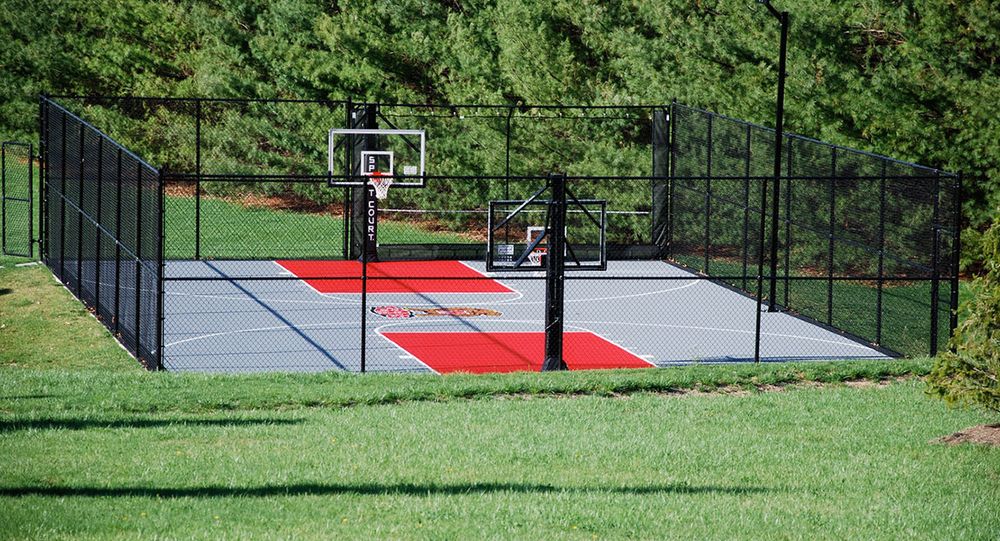 Basketball court fence