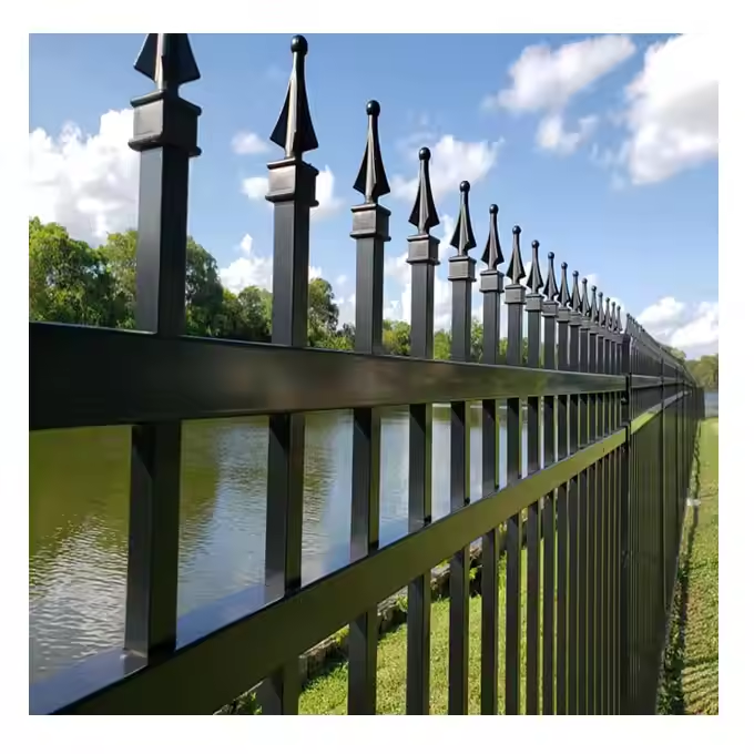 Traditional metal fence and gate