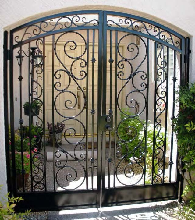 Traditional metal fence and gate