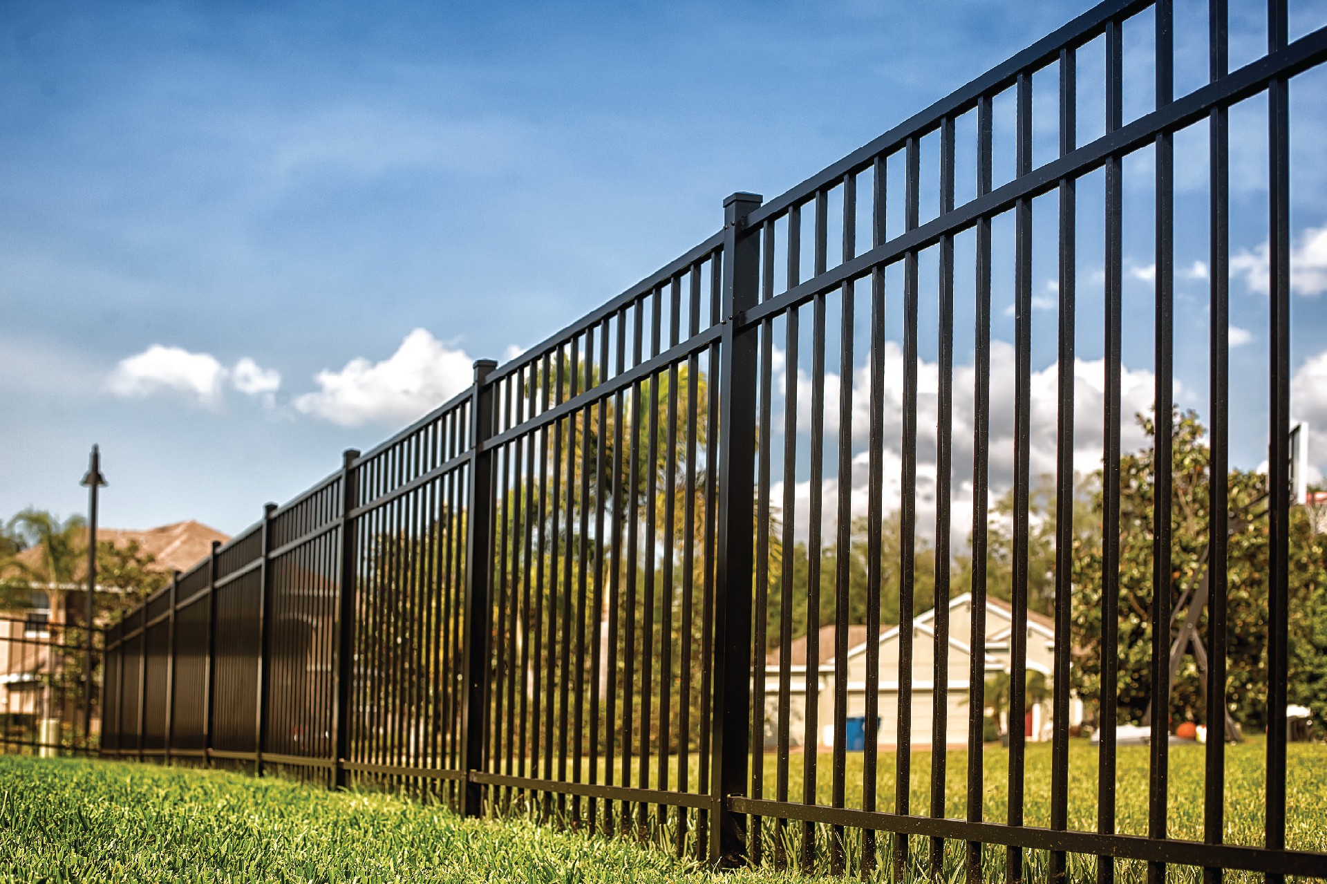 Traditional metal fence and gate