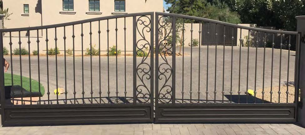 Traditional metal fence and gate