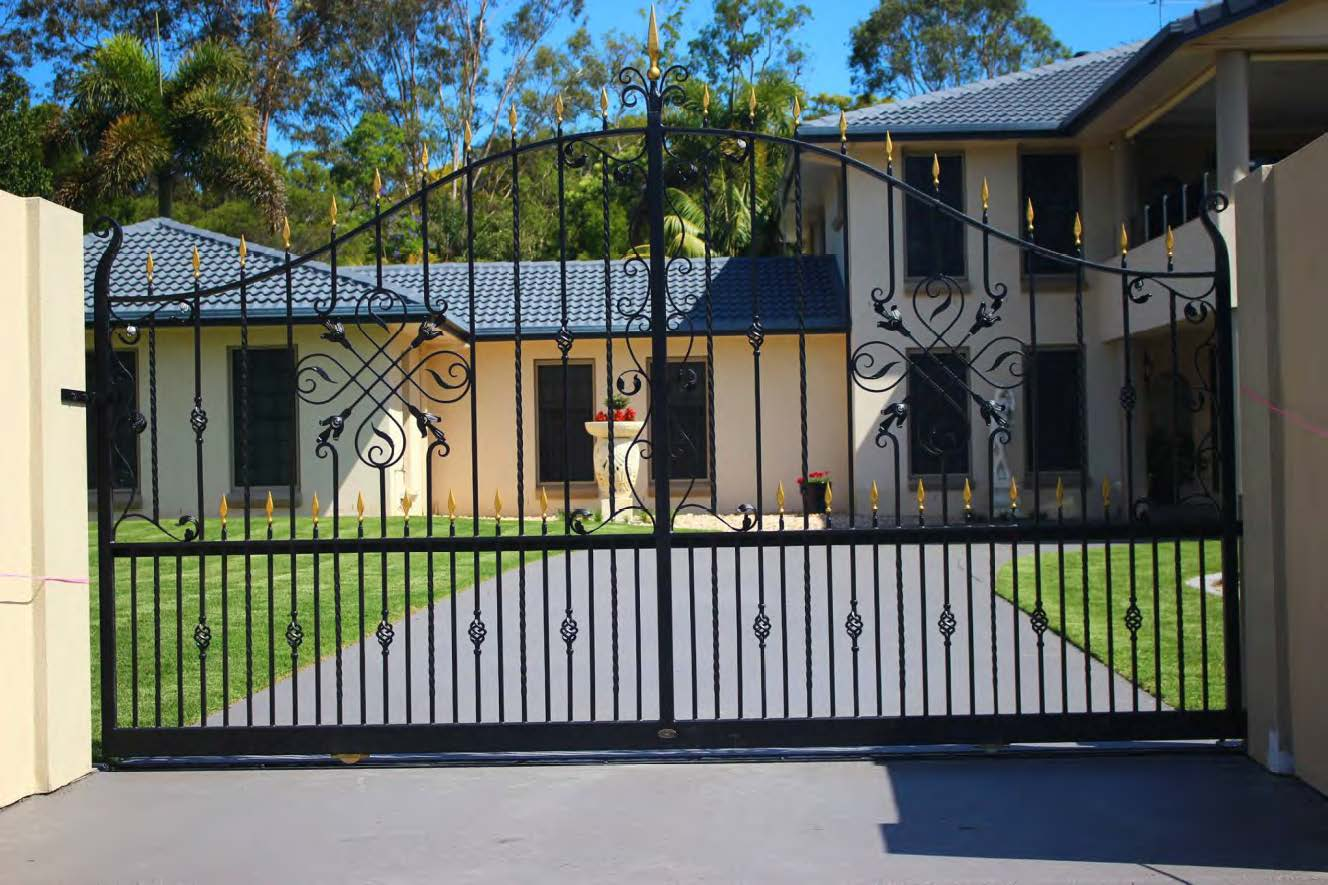 Traditional metal fence and gate